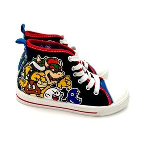 Nintendo Super Mario High-Top‎ Sneakers with Red and Blue Accents,
